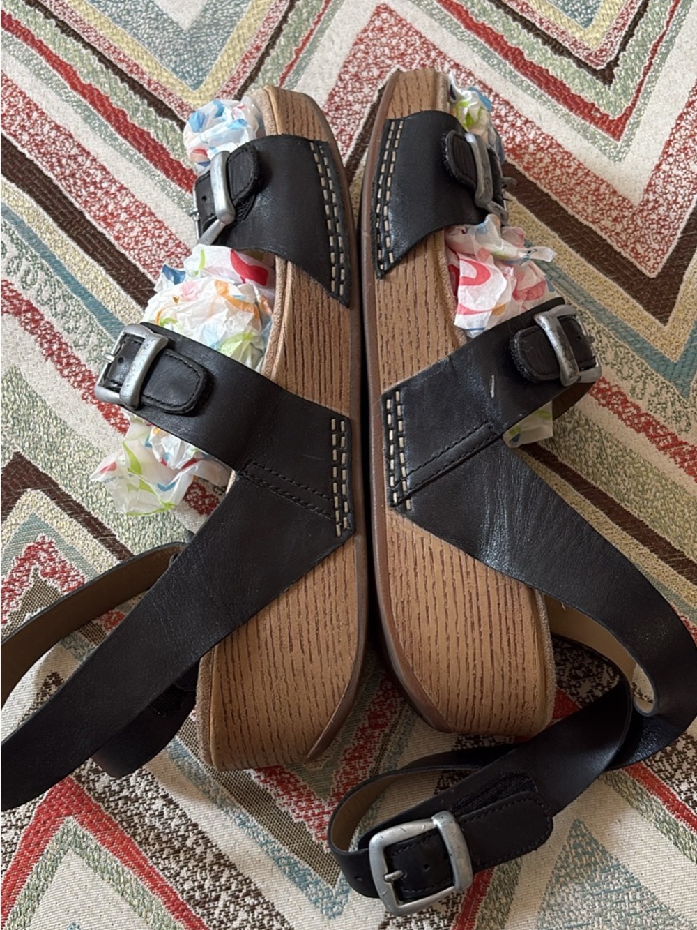 Dansko Black Leather Buckle Wedge Sandals EU 41 - Picture 5 of 8